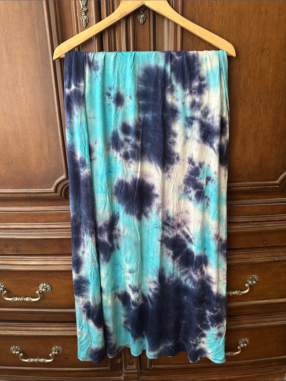 Tie-Dye Midi Dress or Skirt in Teal and Navy